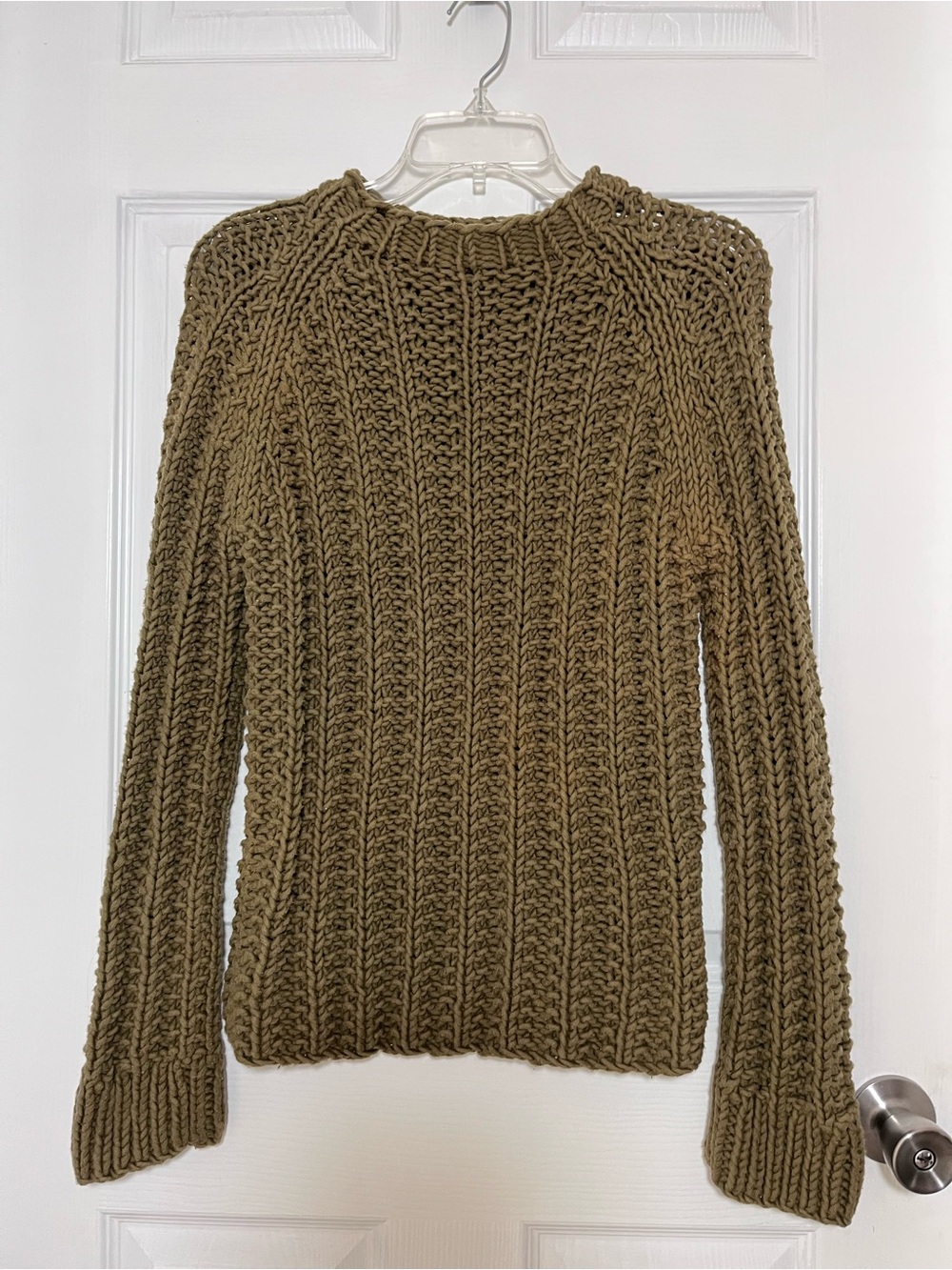 J. Crew Hand Knit Mocha Chunky Crewneck Sweater